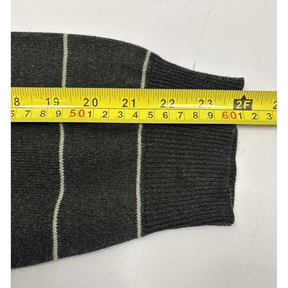 Vtg Harold Powell Cashmere Blend Grey Striped Sweater Mens‎ XXL Academia Soft